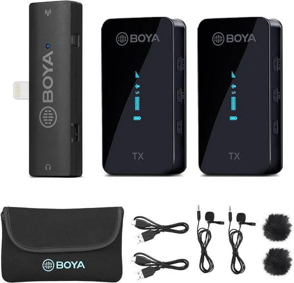 مايك BOYA BY-XM6-S4 لاسلكي مزدوج 2.4GHz احترافي