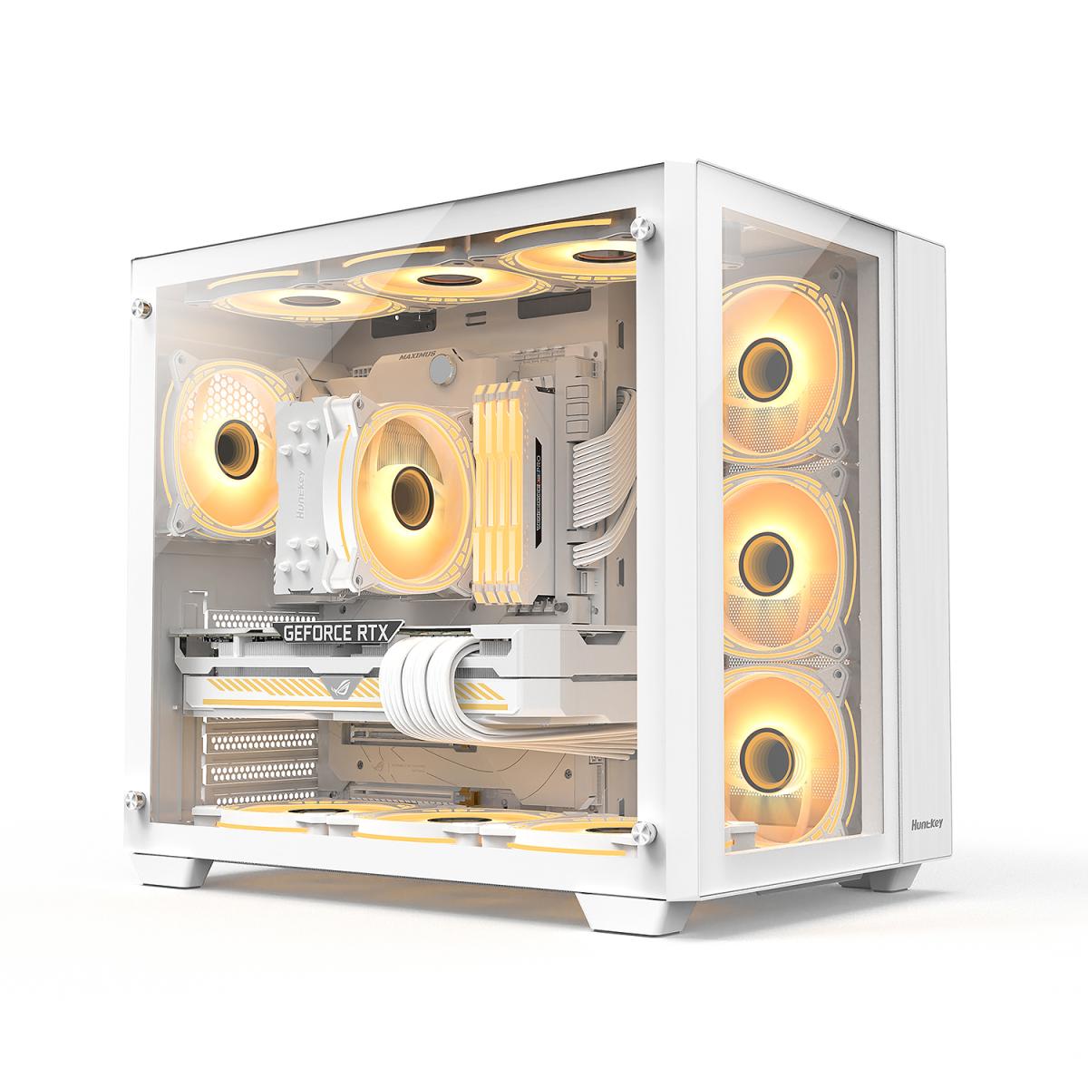 Huntkey Tornado Gaming Case Full View - White