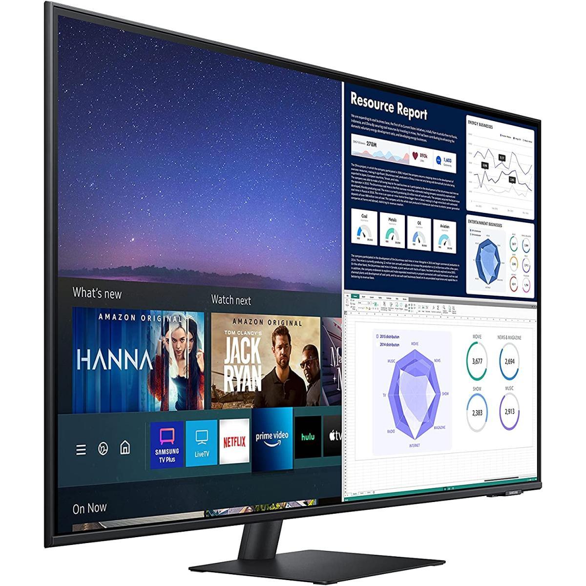 Samsung 43" M70A 4K UHD Smart Monitor with Streaming TV in Black