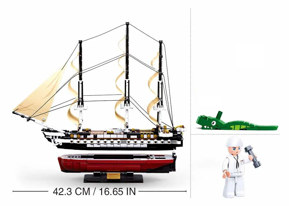 Sluban USS Frigate Building Set M38-B0836 - 1118 Pieces Military Ship Model