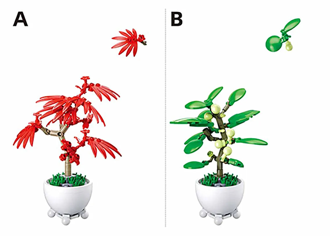 Sluban Tropical Potted Plants M38-B1075 - 532 Piece Building Set | Botanical Home Décor