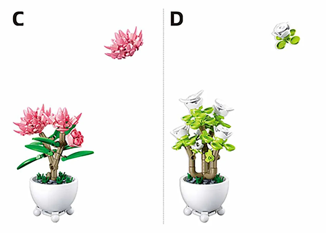 Sluban Tropical Potted Plants M38-B1075 - 532 Piece Building Set | Botanical Home Décor