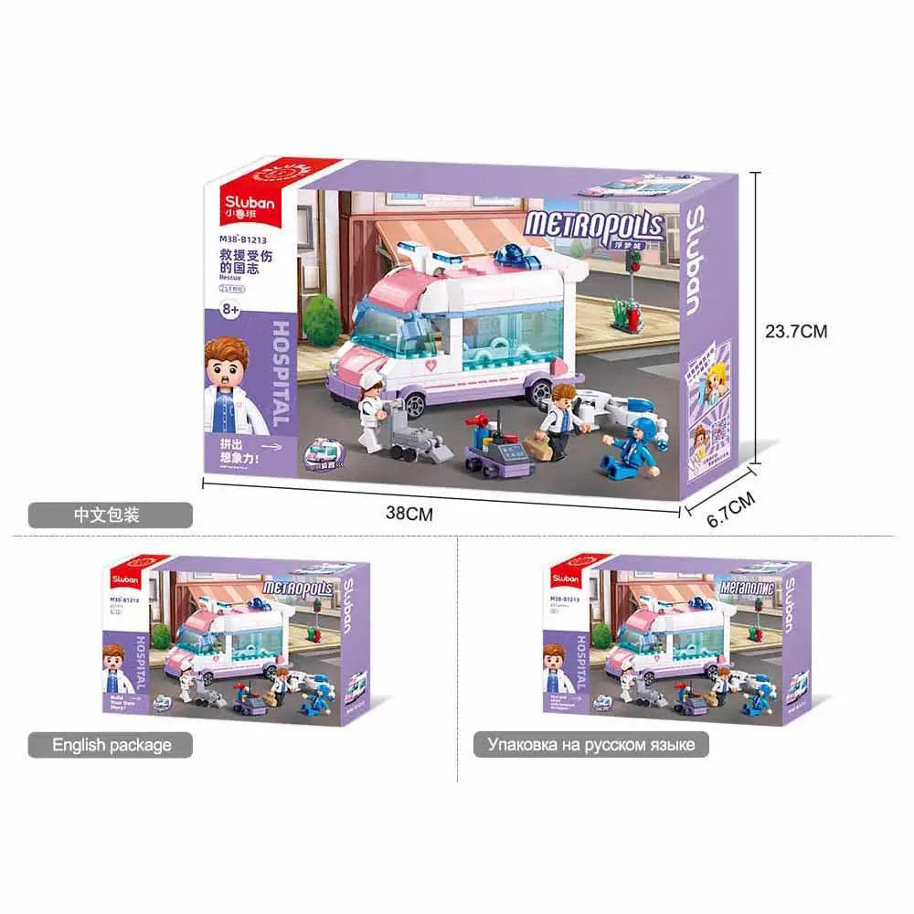 Sluban Metropolis Doctor Rescue Set M38-B1213 - 248 Pieces Building Blocks