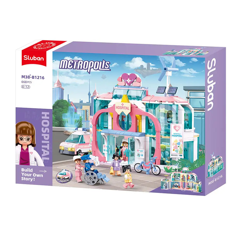 Sluban Metropolis Dream City Hospital 648 Pieces | M38-B1216 Building Set