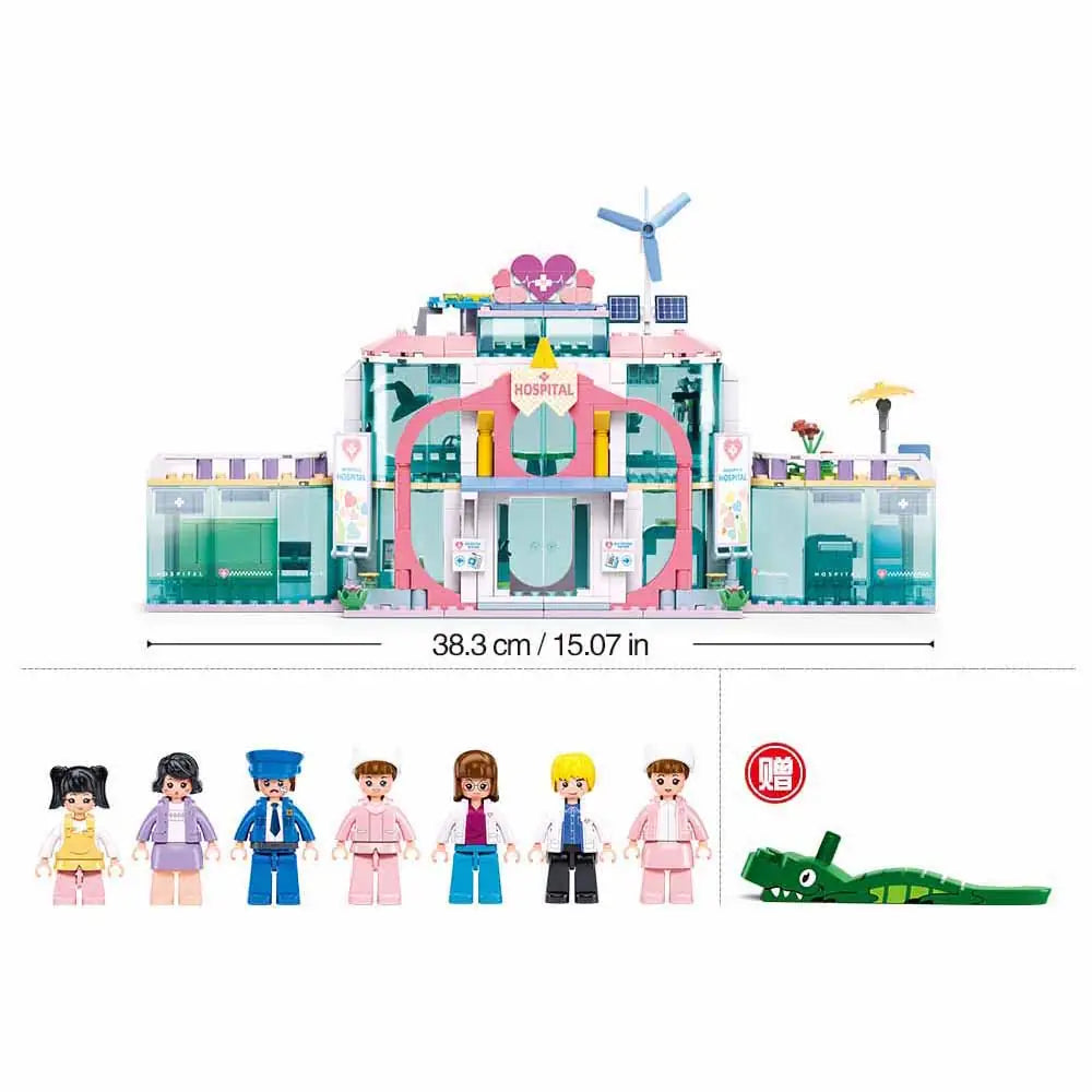 Sluban Metropolis Dream City Hospital 648 Pieces | M38-B1216 Building Set