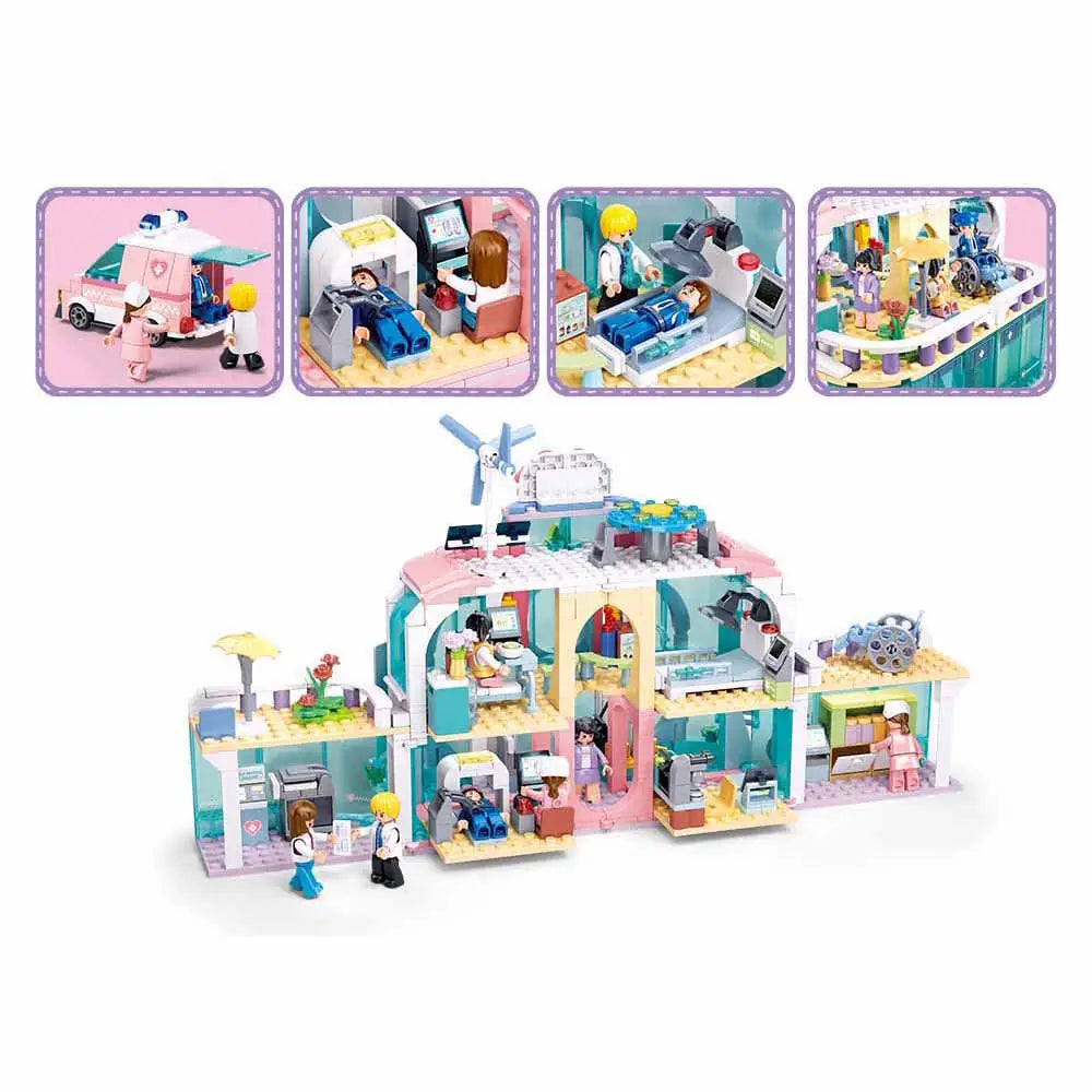 Sluban Metropolis Dream City Hospital 648 Pieces | M38-B1216 Building Set