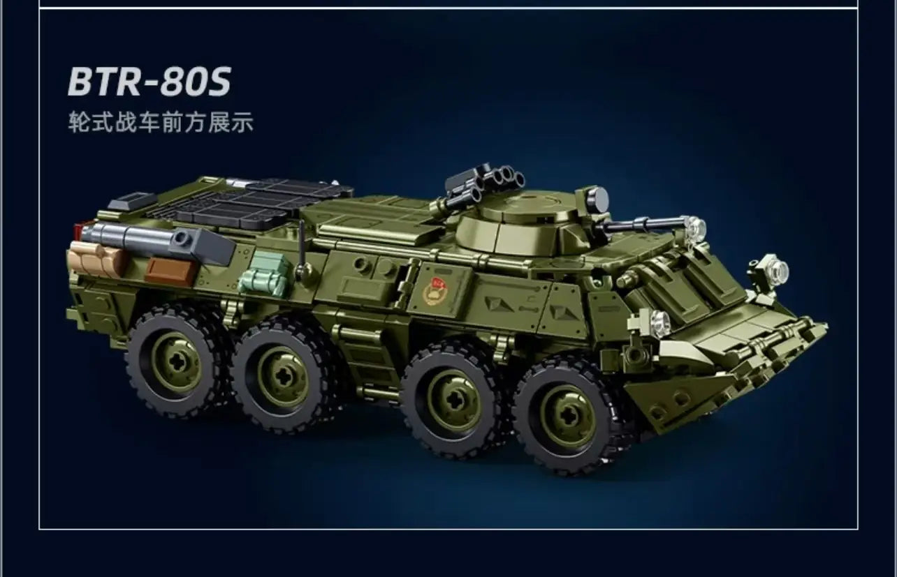 Sluban Modelbricks Tank BTR-80AS IFV 1:35 Scale 619 Pieces | M38-B1251