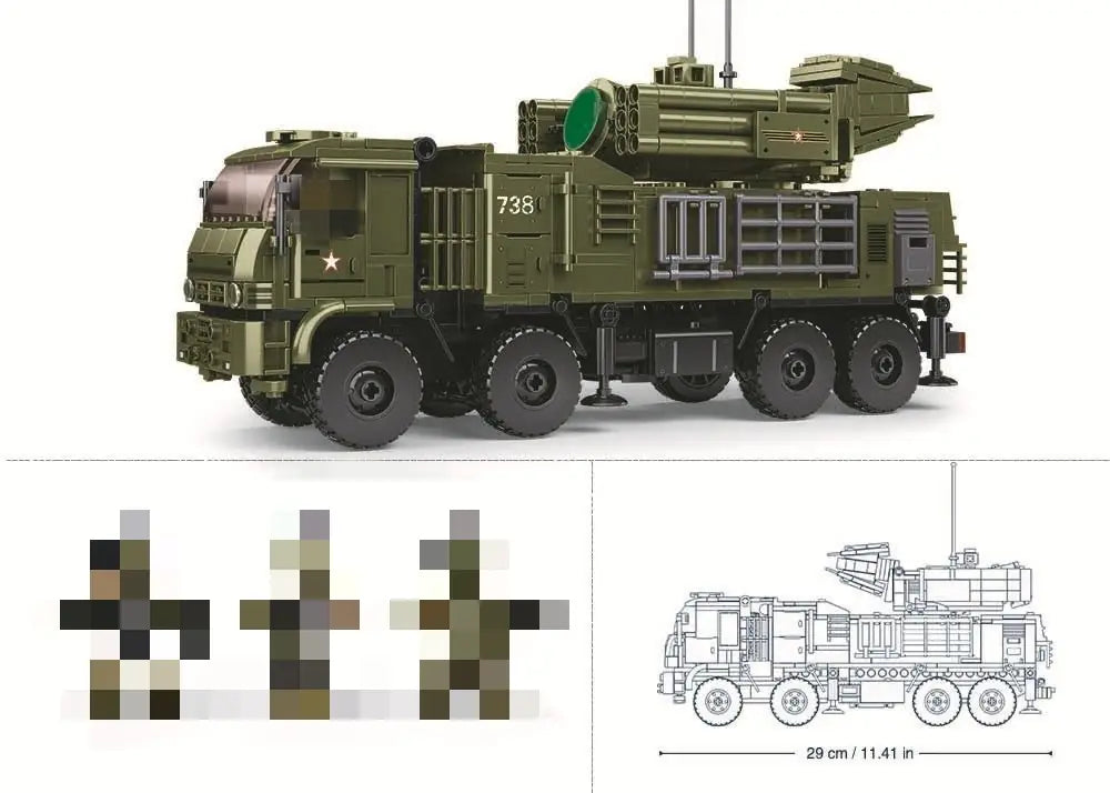 Sluban Modelbricks Pantsir S1S 1:35 Scale 669 Pieces | M38-B1252
