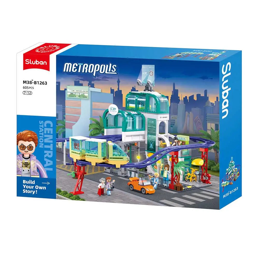Sluban Metropolis Central Train Station Building Set M38-B1263 | 620 Pieces