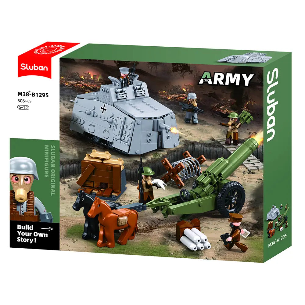 Sluban Army Assault Tank WWI 47Vs 506 Pieces | M38-B1295 Historical Set