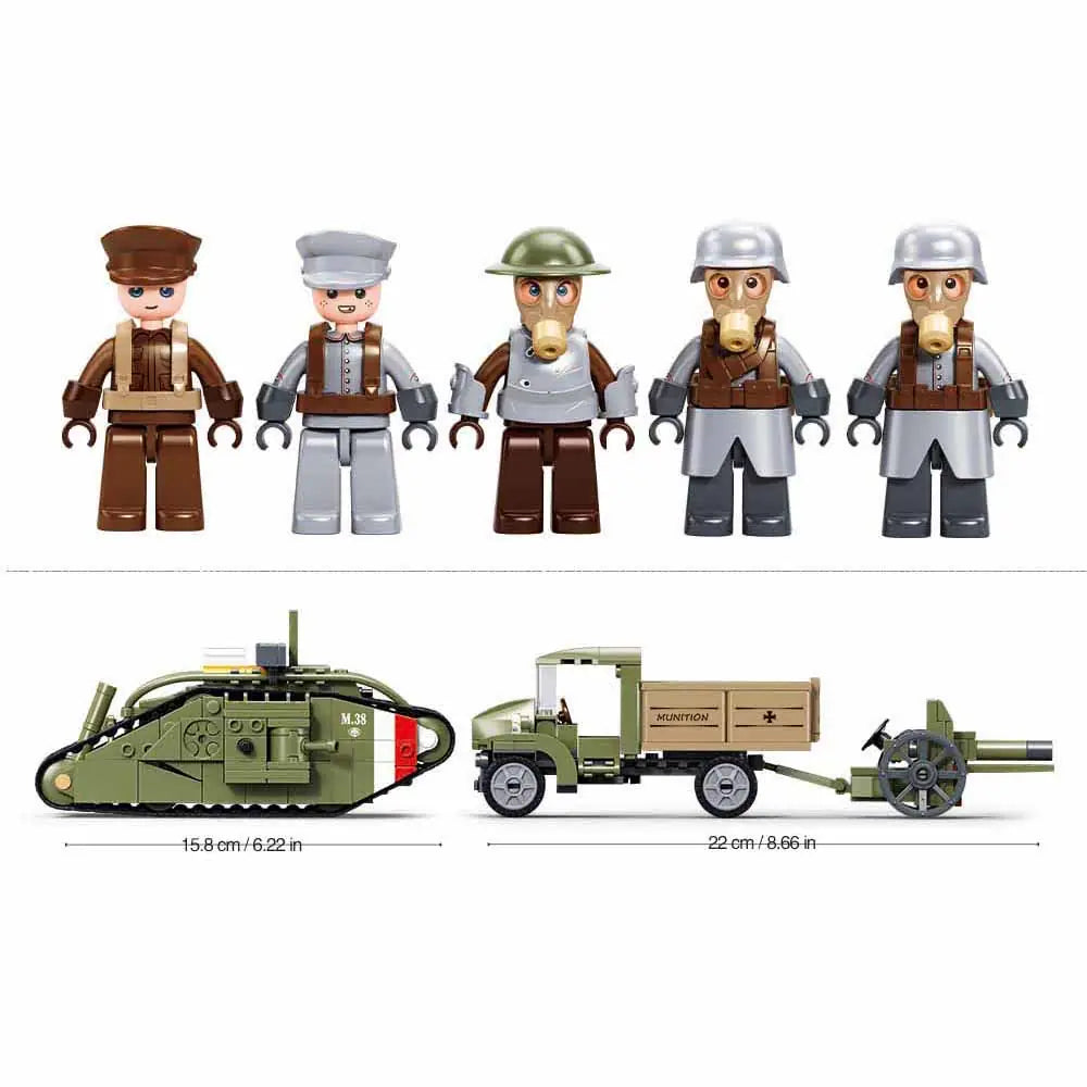 Sluban Army Assault Tank WWII Mark Vs 516 Pieces | M38-B1296 Historical Set