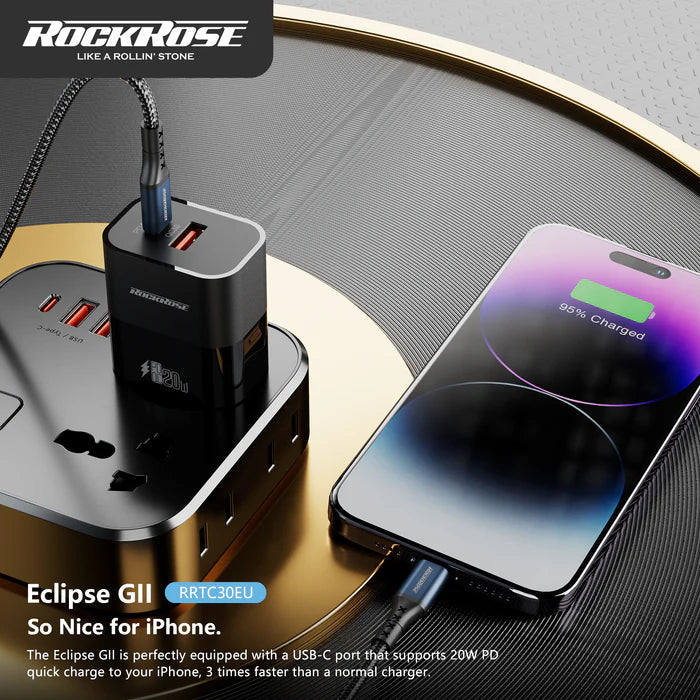 RockRose Eclipse GII 20W PD & QC 3.0 Dual Charger