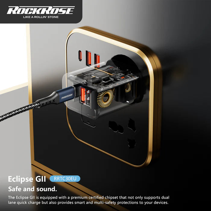RockRose Eclipse GII 20W PD & QC 3.0 Dual Charger