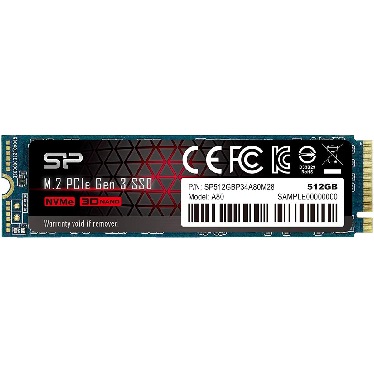 Silicon Power Power 512GB PCIe Gen3x4 P34A80 NVME