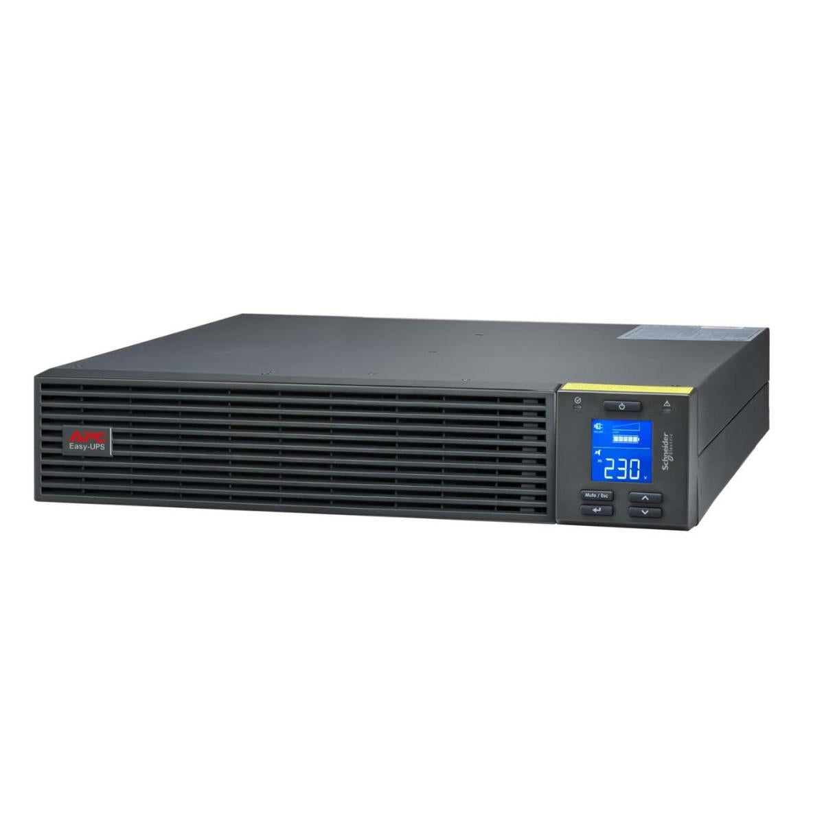جهاز APC SRV3KIRK Easy UPS On-Line بقدرة 3 كيلو فولت أمبير/2400 واط، يُركّب في رف، يعمل بجهد 230 فولت.
