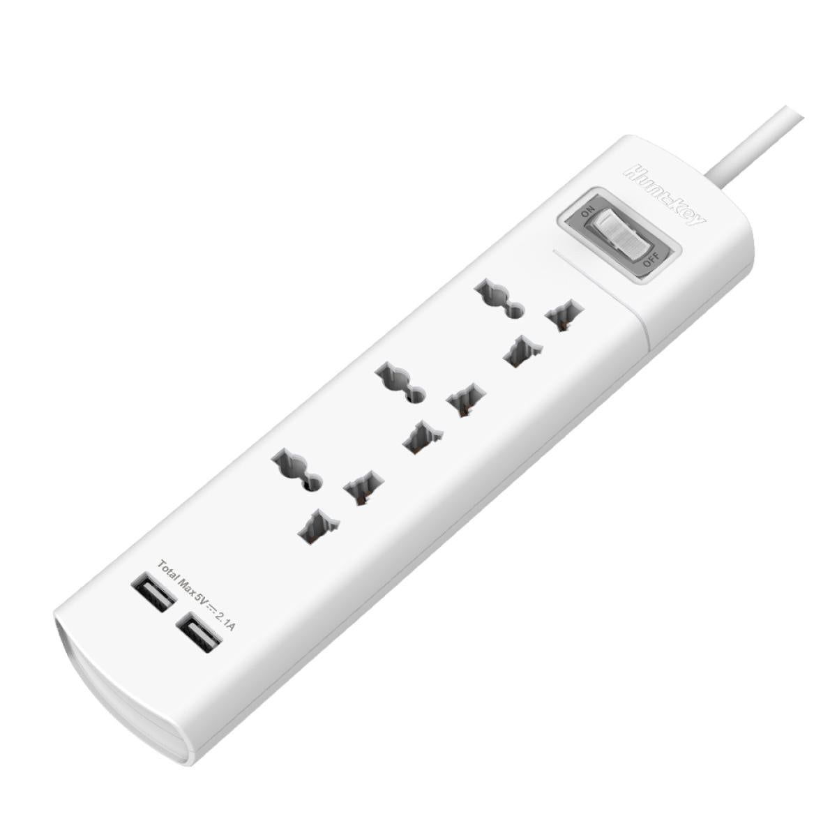 Huntkey Power Strip 3 Outlets 2 USB Ports Overload Protection