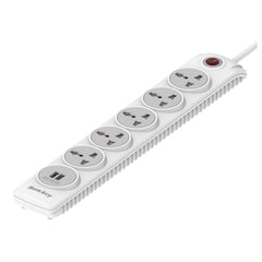 مشترك كهرباء هانكي، 5 مقابس، 2 منفذ USB، سلك بطول 3 متر