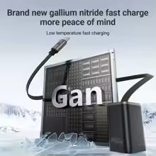 ACEFAST GaN 67W Fast Dual Port Charger with Retractable USB-C Cable | PWRup