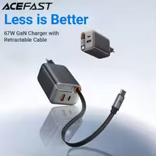 ACEFAST GaN 67W Fast Dual Port Charger with Retractable USB-C Cable | PWRup