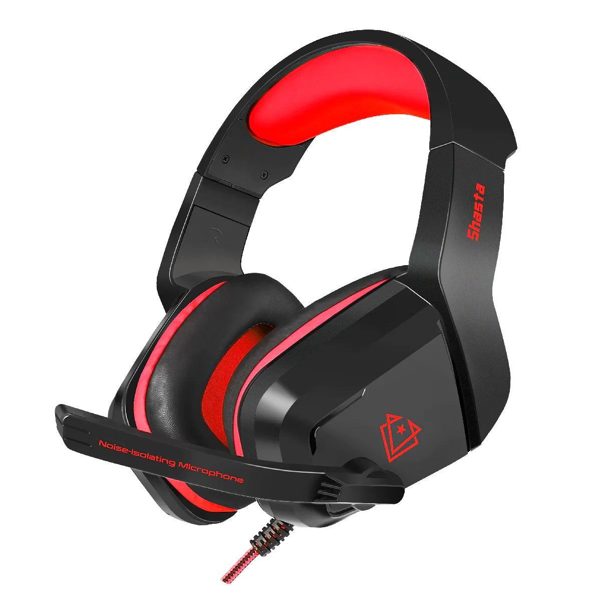 vertux - shasta over ear gaming headset (Red)