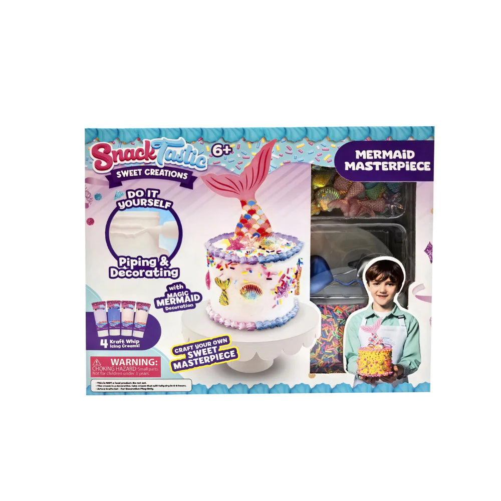 Snack Tastic Mermaid Masterpiece DIY Cake Decorating Kit for Kids Ages 6+