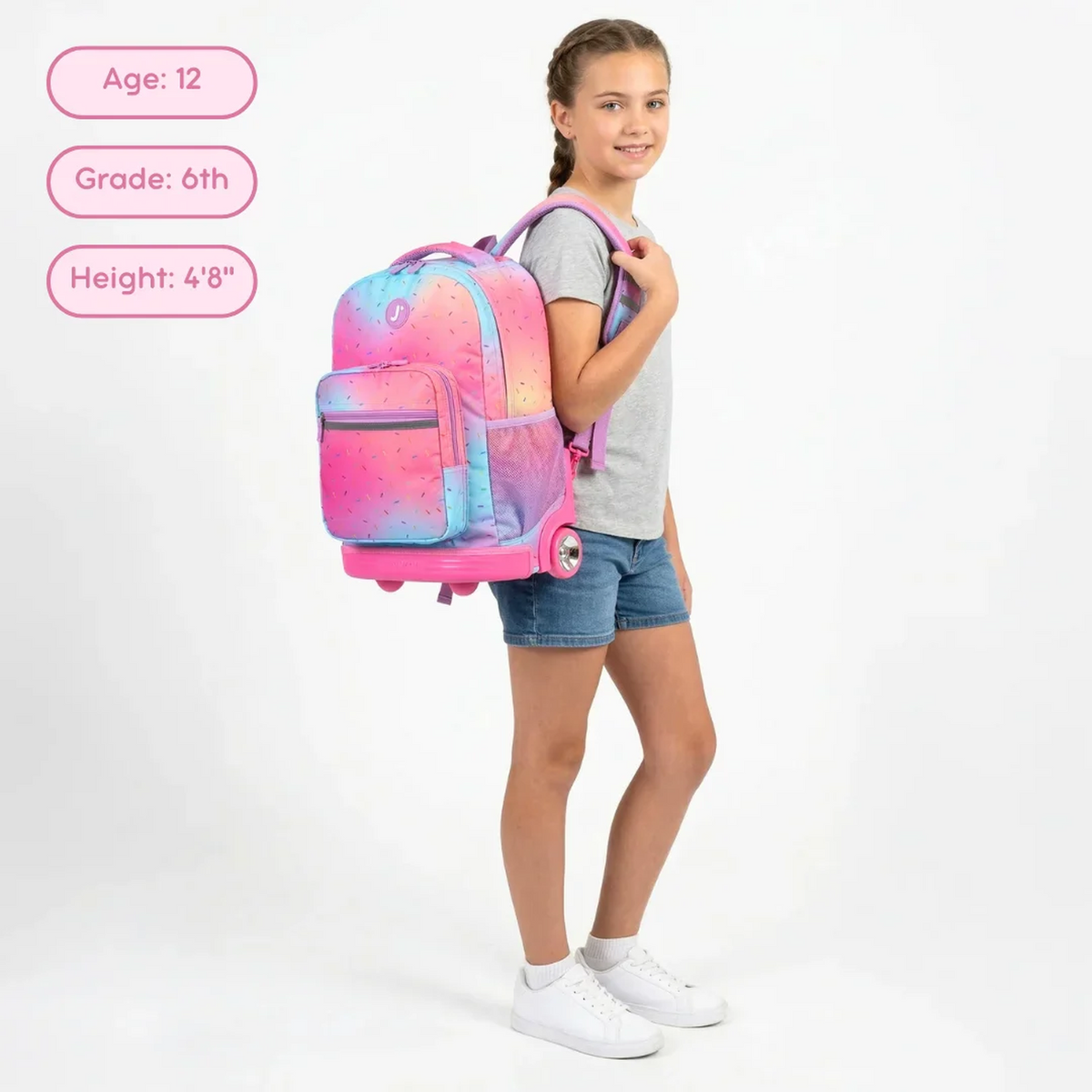 J World Sunrise Rolling Backpack (18 Inch)