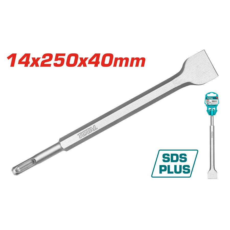 إزميل همر مسطح SDS-بلس 14x250x40ملم من توتال