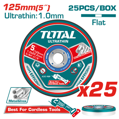 TOTAL 25 PCs Ultra-thin metal cutting disc 125mm | 5" set (TAC21012525)