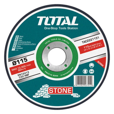 TOTAL ABRASIVE STONE CUTTING DISC 115 X 3mm 4.5" (TAC2221151)