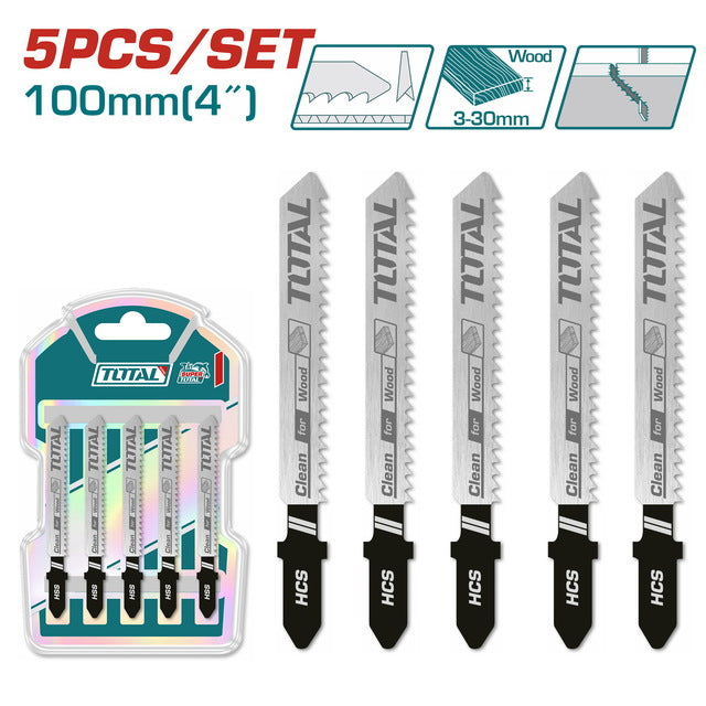 شفرات منشار أركت للخشب من TOTAL – 5 قطع – TAC51101B