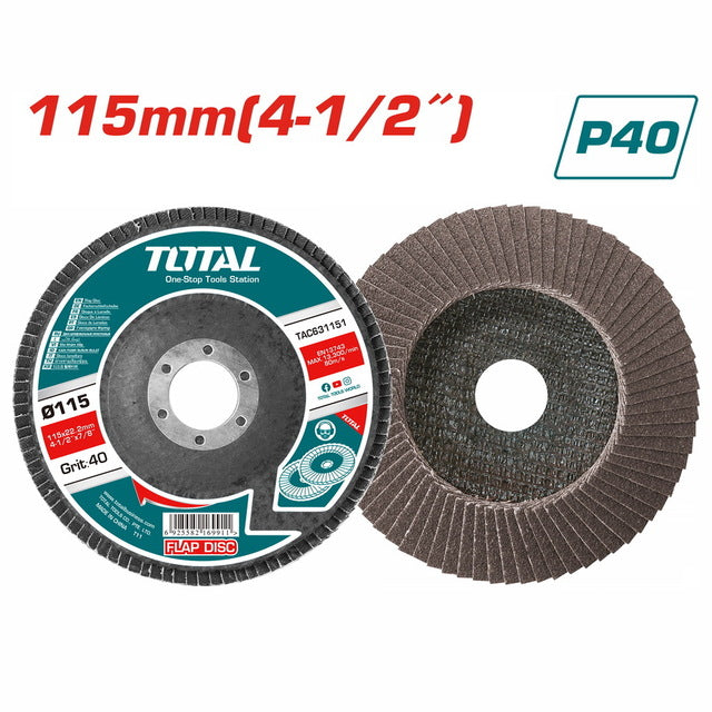 قرص صنفرة TOTAL فلاب ديسك 115مم P40 – TAC631151