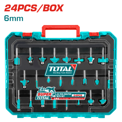 TOTAL 24PCs Router Bits Set 6mm (TACSR12406)
