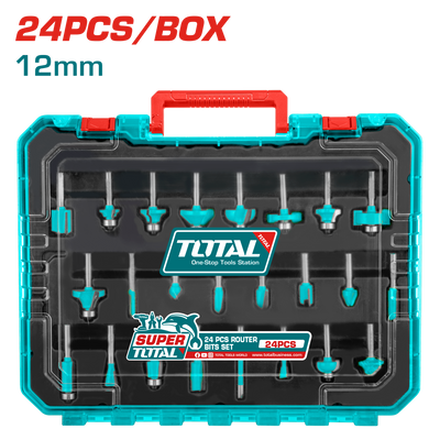 TOTAL 24PCs Router Bits Set 12mm (TACSR12412)