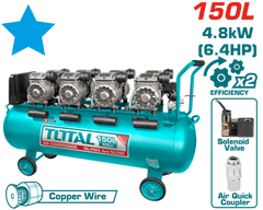 TOTAL Air Compressor 4.8kW | 6.4HP - 150L (TCS4481508)
