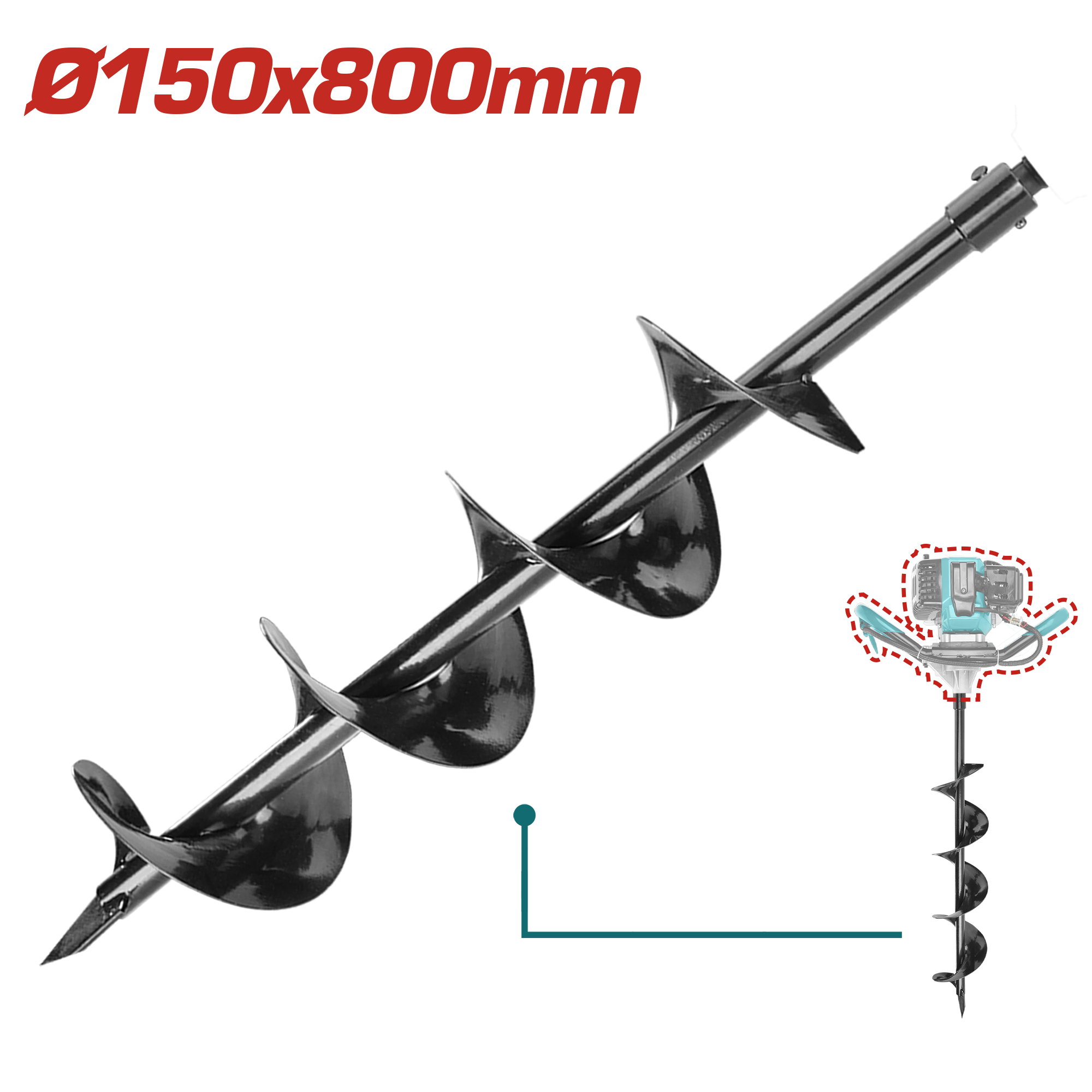 ريشة حفار أرض 150×800 ملم من توتال – قوة ودقة في الحفر