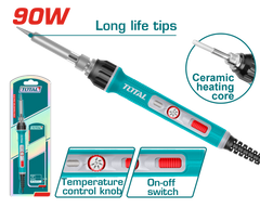 TOTAL 90W Electric Soldering Iron – Adjustable Temperature with Stand (TET01608)