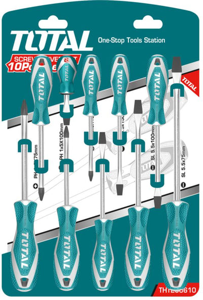 TOTAL 10 Pcs screwdriver set  (THT250610)