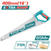 TOTAL Hand Saw 400mm | 16" – 7TPI Extra Sharp Wood Cutting Saw (THT55400)