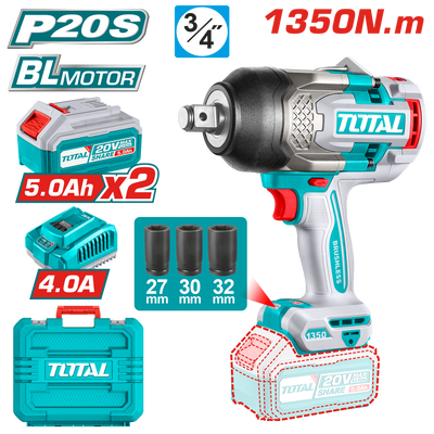 TOTAL Cordless Impact Wrench Brushless 1350N.m | 3/4" (TIWLI20135)