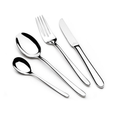 Arshia 26-Piece Mirror-Polish Stainless Steel Cutlery Set with Metal Stand