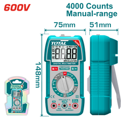 TOTAL Digital Multimeter 600V, TRMS 4000 Counts, DC/AC Voltage