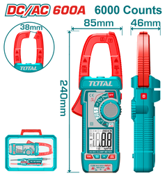 TOTAL DC/AC Clamp Meter 600A, TRMS 6000 Counts with Temperature