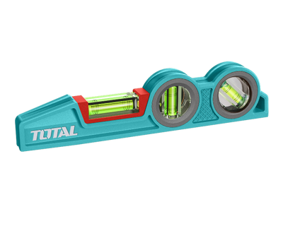 TOTAL Heavy-Duty Mason's Level 255mm – 3 Vials, Cast Aluminum Body (TMT921306)