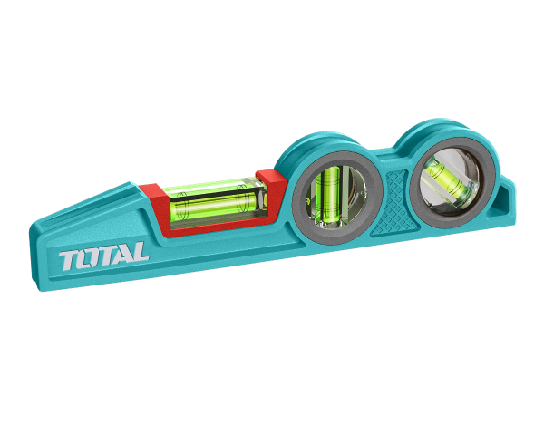 TOTAL Heavy-Duty Mason's Level 255mm – 3 Vials, Cast Aluminum Body (TMT921306)