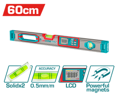 TOTAL 60cm Digital Magnetic Level – 360° Color Display Spirit Level (TMT9606D)