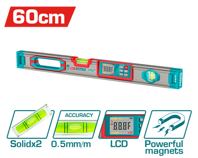 TOTAL 60cm Digital Magnetic Level – 360° Color Display Spirit Level (TMT9606D)