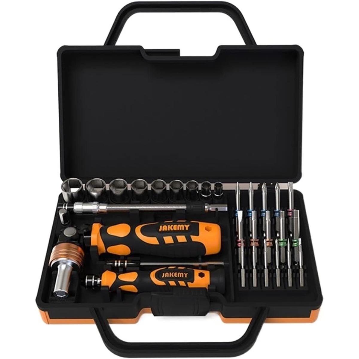 JAKEMY 31 pcs Professional Watch Repair Hardware Kit Wrench All Purpose Tool Box