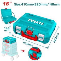 TOTAL 16" Stackable Tool Box – Durable PP Plastic, 15kg Load Capacity (TPBXS101)