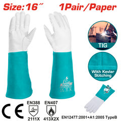 TOTAL Grain Goatskin Leather Gloves 16" – Heat Resistant Heavy Duty Work Gloves (TSP19141)