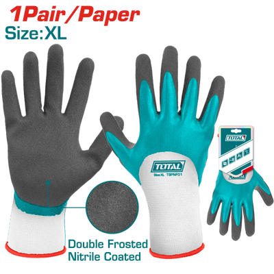 TOTAL TSPNF01 XL Nitrile Coated Gloves – Oil-Resistant Grip